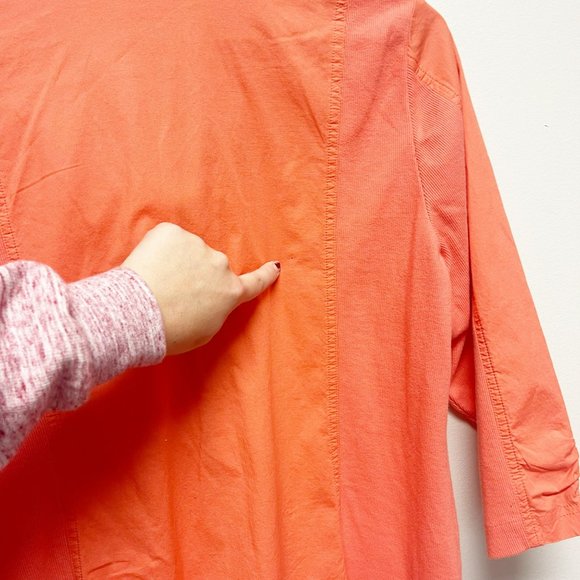 CHICO'S Zip Up Mesh Collared 3/4 Sleeve Top Size 2 or 12 - Picture 8 of 12